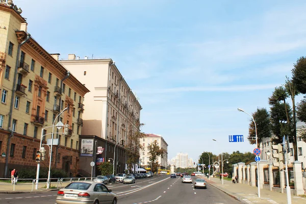 Capital República Bielorrusia Ciudad Minsk Yanka Kupala Street — Foto de Stock