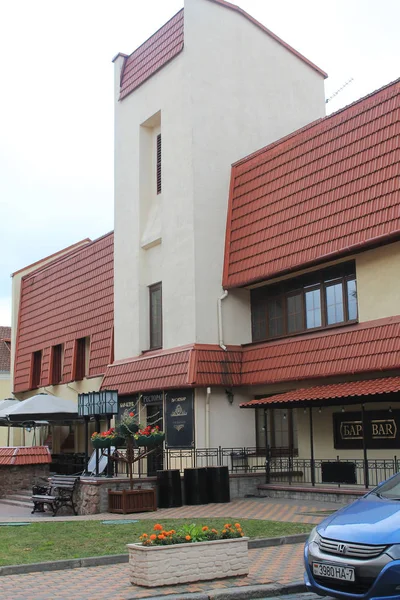 Stolica Republiki Białorusi Mińsku Trinity Przedmieście Przytulna Restauracja Mały — Zdjęcie stockowe