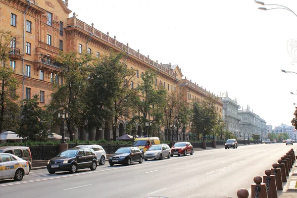 Capitale Della Repubblica Bielorussia Minsk Lenin Vista Strada — Foto Stock