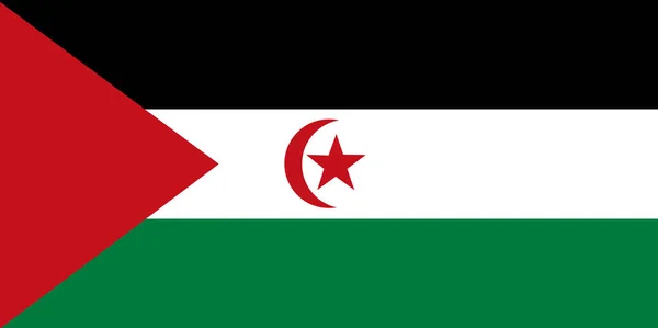 Nationalflagge Der Westlichen Sahara Hintergrund Mit Fahne Von Westsahara — Stockfoto