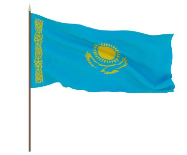  Kazakistan bayrağı. Editörler ve tasarımcılar için arka plan. Ulusal tatil