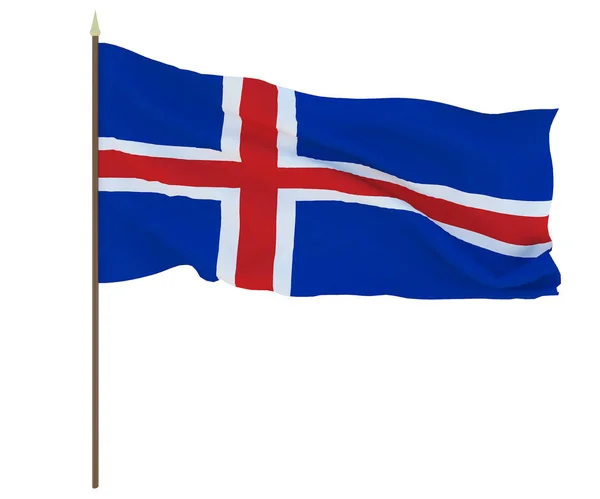 冰岛国旗 编辑和设计人员的背景 国庆节 — 图库照片