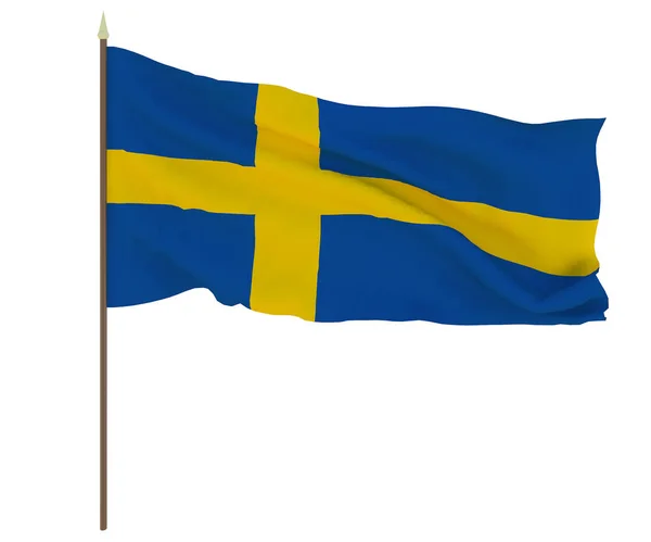 Государственный Флаг Швеции Предпосылки Редакторов Дизайнеров Национальный Праздник — стоковое фото