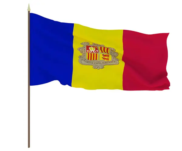 Andorra Flagga Bakgrunden För Redaktörer Och Formgivare Nationell Helgdag — Stockfoto