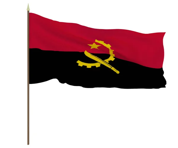 Bandiera Nazionale Dell Angola Sfondo Redattori Designer Festa Nazionale — Foto Stock