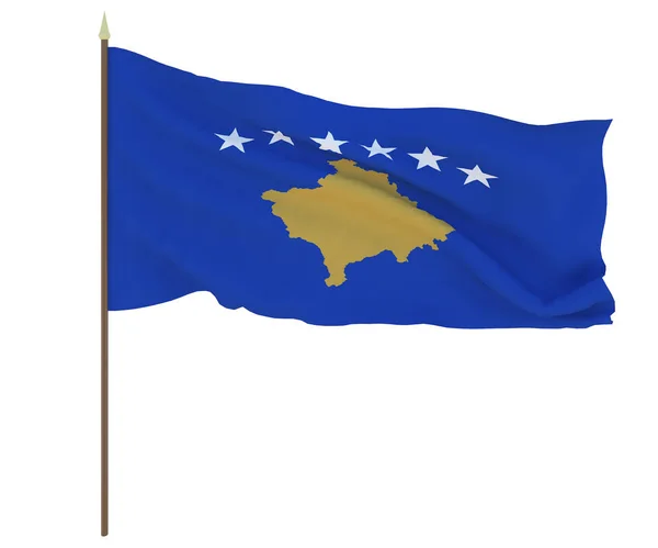 Flaga Narodowa Kosowa Tło Dla Projektantów Redaktorów Święto Narodowe — Zdjęcie stockowe
