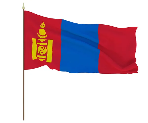 Bandeira Nacional Mongólia Antecedentes Para Editores Designers Férias Nacionais — Fotografia de Stock