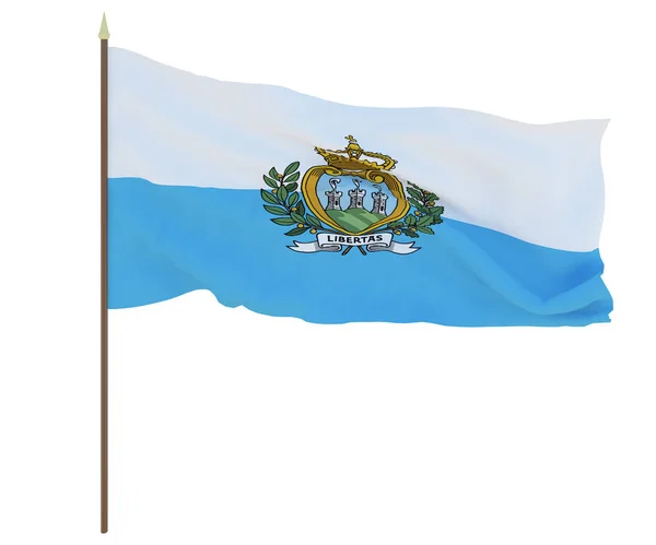 Bandeira Nacional Sanmarino Antecedentes Para Editores Designers Férias Nacionais — Fotografia de Stock