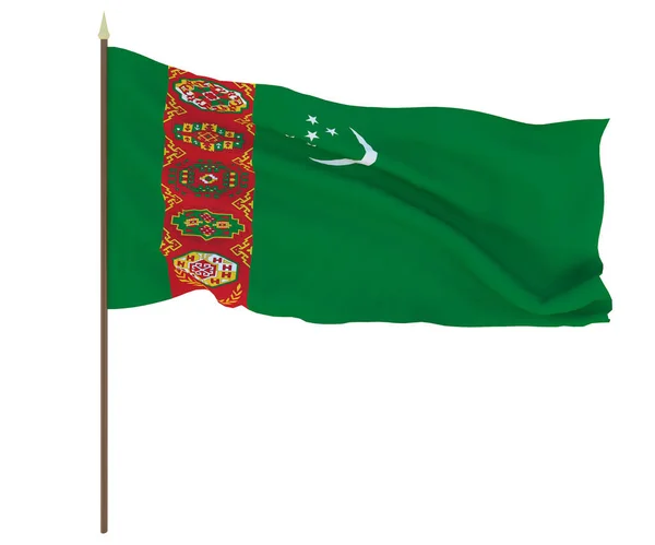 Nationale Vlag Van Turkmenistan Achtergrond Voor Editors Ontwerpers Nationale Feestdag — Stockfoto