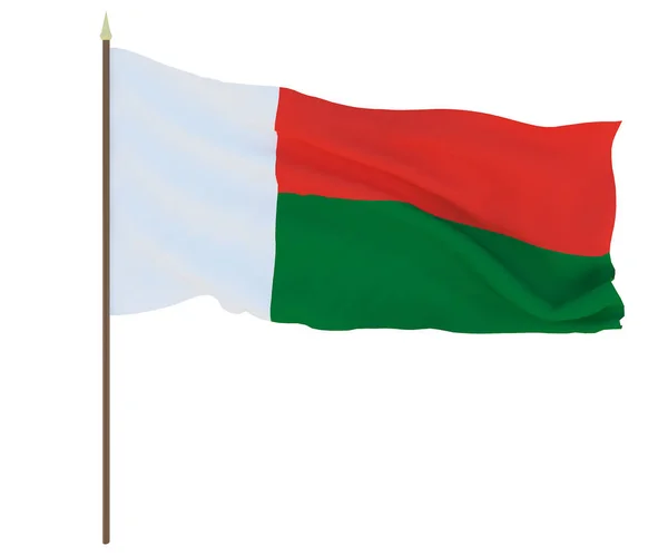 Bandera Nacional Madagascar Antecedentes Para Editores Diseñadores Fiesta Nacional —  Fotos de Stock