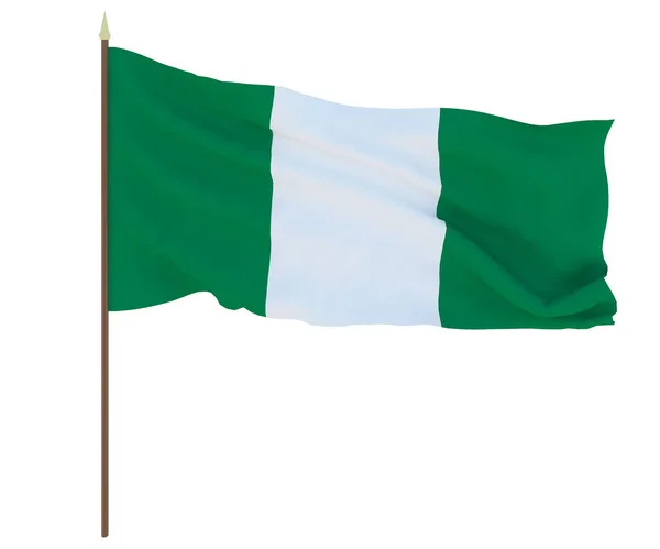 Nationalflagge Nigerias Hintergrund Für Redakteure Und Designer Nationalfeiertag — Stockfoto