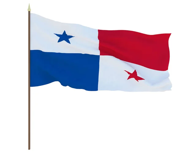 Bandera Nacional Panamá Fondo Con Bandera Panamá — Foto de Stock