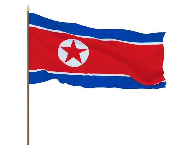 Bandeira Nacional Coreia Norte Antecedentes Para Editores Designers Férias Nacionais — Fotografia de Stock