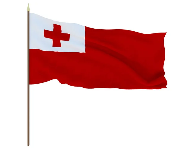 Nationalflagge Von Tonga Hintergrund Mit Flagge Von Tonga — Stockfoto