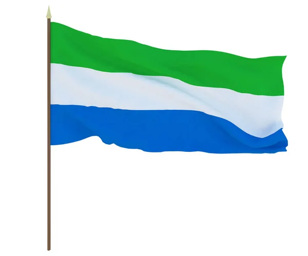 Nationale Vlag Van Sierra Leone Achtergrond Met Vlag Ofsierra Leone — Stockfoto