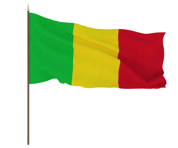 Nationale Vlag Van Mali Achtergrond Met Vlag Van Mali — Stockfoto