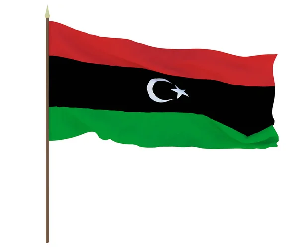 Nemzeti Zászlaja Líbia Háttér Szerkesztők Tervezők Nemzeti Ünnep — Stock Fotó