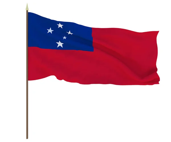 Bandeira Nacional Samoa Antecedentes Para Editores Designers Férias Nacionais — Fotografia de Stock