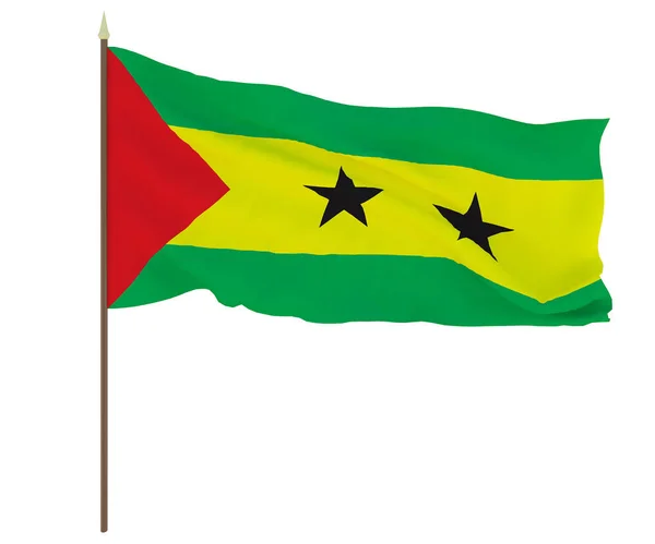 Nationale Vlag Van Sao Tomé Principe Achtergrond Voor Editors Ontwerpers — Stockfoto