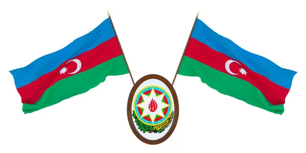 阿塞拜疆的国旗和徽章 编辑和设计人员的背景 国庆节 — 图库照片