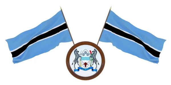 Bandiera Nazionale Stemma Del Botswana Sfondo Redattori Designer Festa Nazionale — Foto Stock