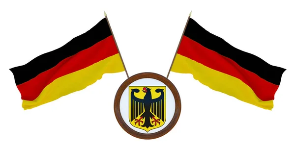 国旗とエディターとデザイナーのドイツ 背景の紋章 国民の祝日 Illustration — ストック写真