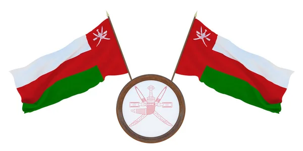 Bandiera Nazionale Stemma Illustrazione Oman Sfondo Redattori Designer Festa Nazionale — Foto Stock