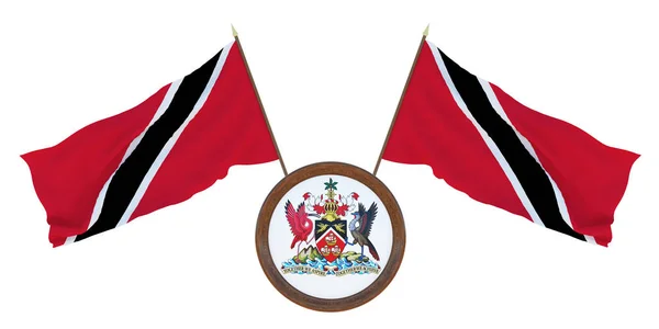 Bandiera Nazionale Stemma Illustrazione Trinidad Tobago Sfondo Redattori Designer Festa — Foto Stock