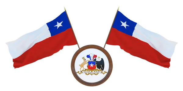 Nationalflagge Und Das Wappen Illustration Von Chile Hintergrund Für Redakteure — Stockfoto