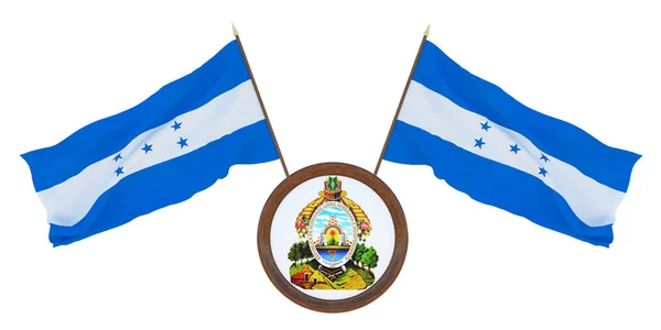 Nationalflagge Und Das Wappen Illustration Der Honduras Hintergrund Für Redakteure — Stockfoto