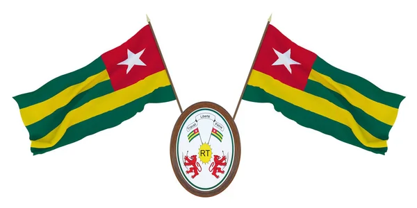 Bandera Nacional Escudo Armas Ilustración Togo Antecedentes Para Editores Diseñadores —  Fotos de Stock