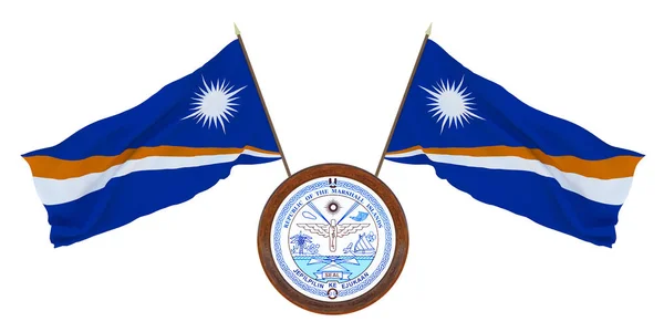 196 国旗和徽章3D 台湾的例证 背景与台湾国旗 — 图库照片