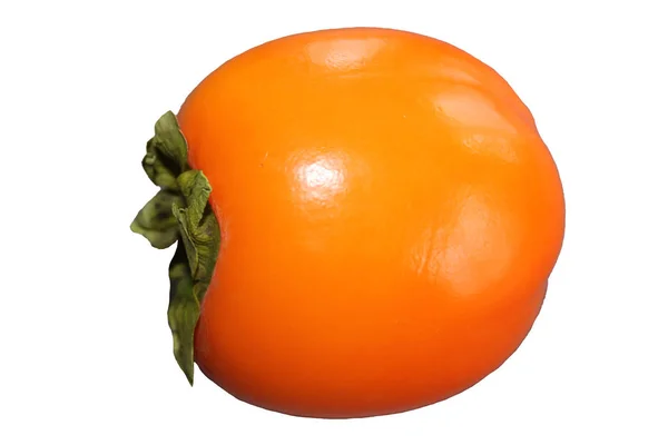 Ζουμερά Persimmon Φρούτα Flaunts Ένα Απομονωμένο Άσπρο Φόντο — Φωτογραφία Αρχείου