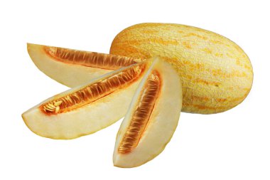 rfesh lezzetli kavun ve beyaz arka plan üzerinde izole üç dilim