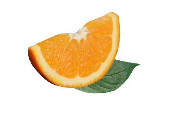 组合与橙色切片在一个独立的白色背景 — 图库照片