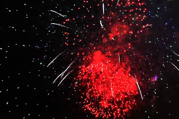 Tocha Vermelha Luzes Brilhantes Fogos Artifício Durante Véspera Todos Santos — Fotografia de Stock