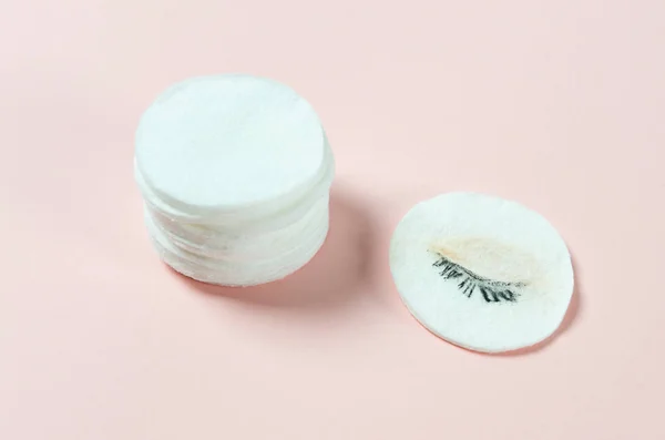 Removing makeup with cotton pads. Makeup cotton pads . accessories to make up removing