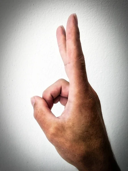 Telapak Tangan Orang Kulit Putih Telapak Tangan Terentang Tangan Latar — Stok Foto