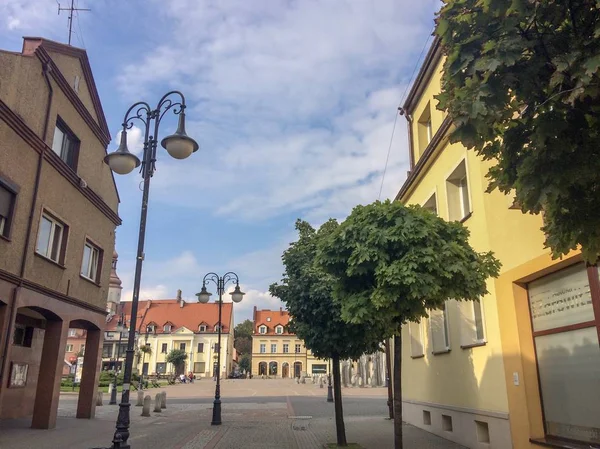 Polonia Zory 2017 Strada Della Città Provinciale Cielo Con Nuvole — Foto Stock