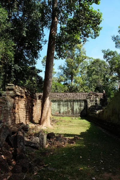 Patio Del Dilapidado Complejo Templos Indochina Antiguas Ruinas Bosque —  Fotos de Stock