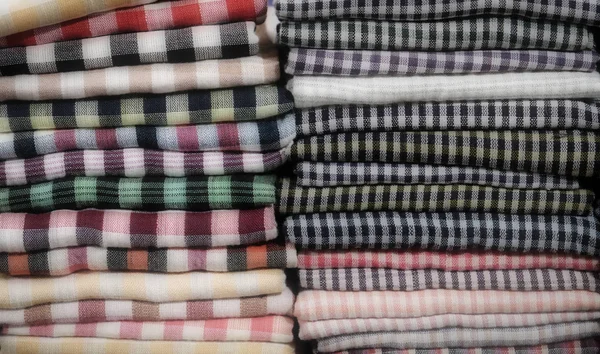 Toallas Colores Pañales Textiles Doblados Tela Como Fondo — Foto de Stock