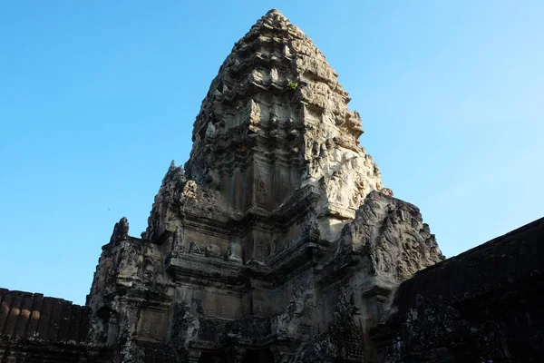 Központi Torony Angkor Wat Siem Reap Kambodzsa Építészeti Művészet Ókori — Stock Fotó