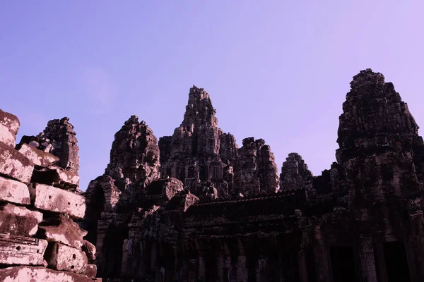 Монументальный Древний Храм Байон Камбодже Средневековый Храм Индокитае Архитектурное Искусство — стоковое фото