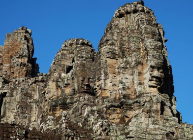 Kamboçya 'da Bayon 'un anıtsal antik Tapınağı. Indochina 'da Ortaçağ Tapınağı. Antik uygarlıkların mimari sanatı.
