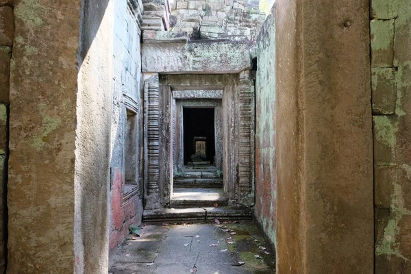 Corridor Doorway Old Stone Building Ruins Medieval Monastery Indochina — Stock Photo, Image