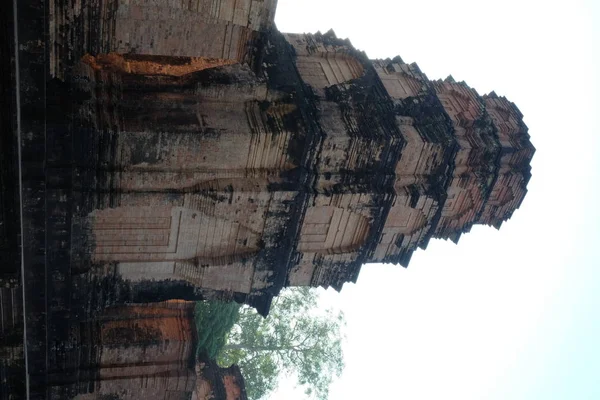 Ústřední Věž Středověkého Chrámu Prasat Kravan Starověký Cihlový Chrám Kambodži — Stock fotografie