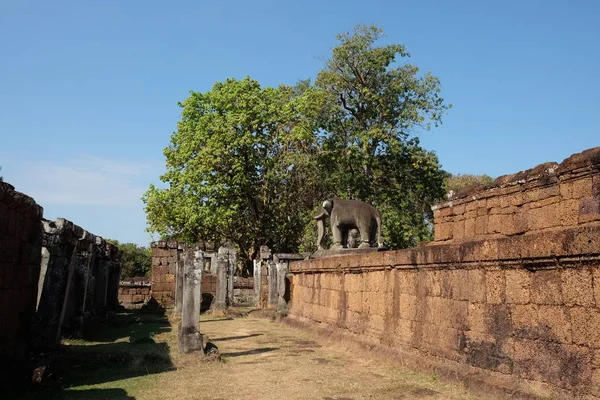 Scultura Elefante Nel Tempio East Mebon Angkor Cambogia — Foto Stock
