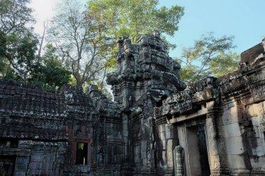Banteay Kdei ortaçağ Khmer tapınağı. Mimari cazibe. Antik bina.