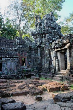Banteay Kdei ortaçağ Khmer tapınağı. Mimari cazibe. Antik bina.