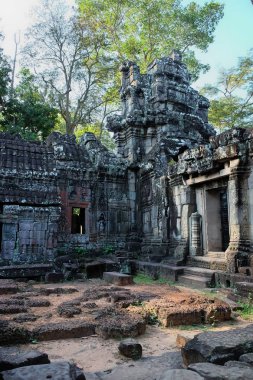 Banteay Kdei ortaçağ Khmer tapınağı. Mimari cazibe. Antik bina.